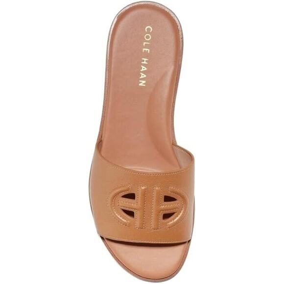 Cole Haan Women Cole Haan Women\'s Flynn Leather Flat Sandals, Brown Size 6.5M
